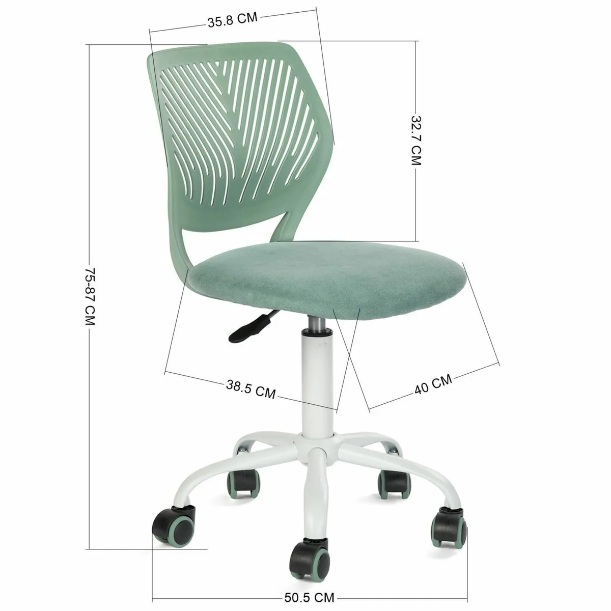 Desk Chair Linen Fabric Seat Ergonomic Swivel Task - Image 3