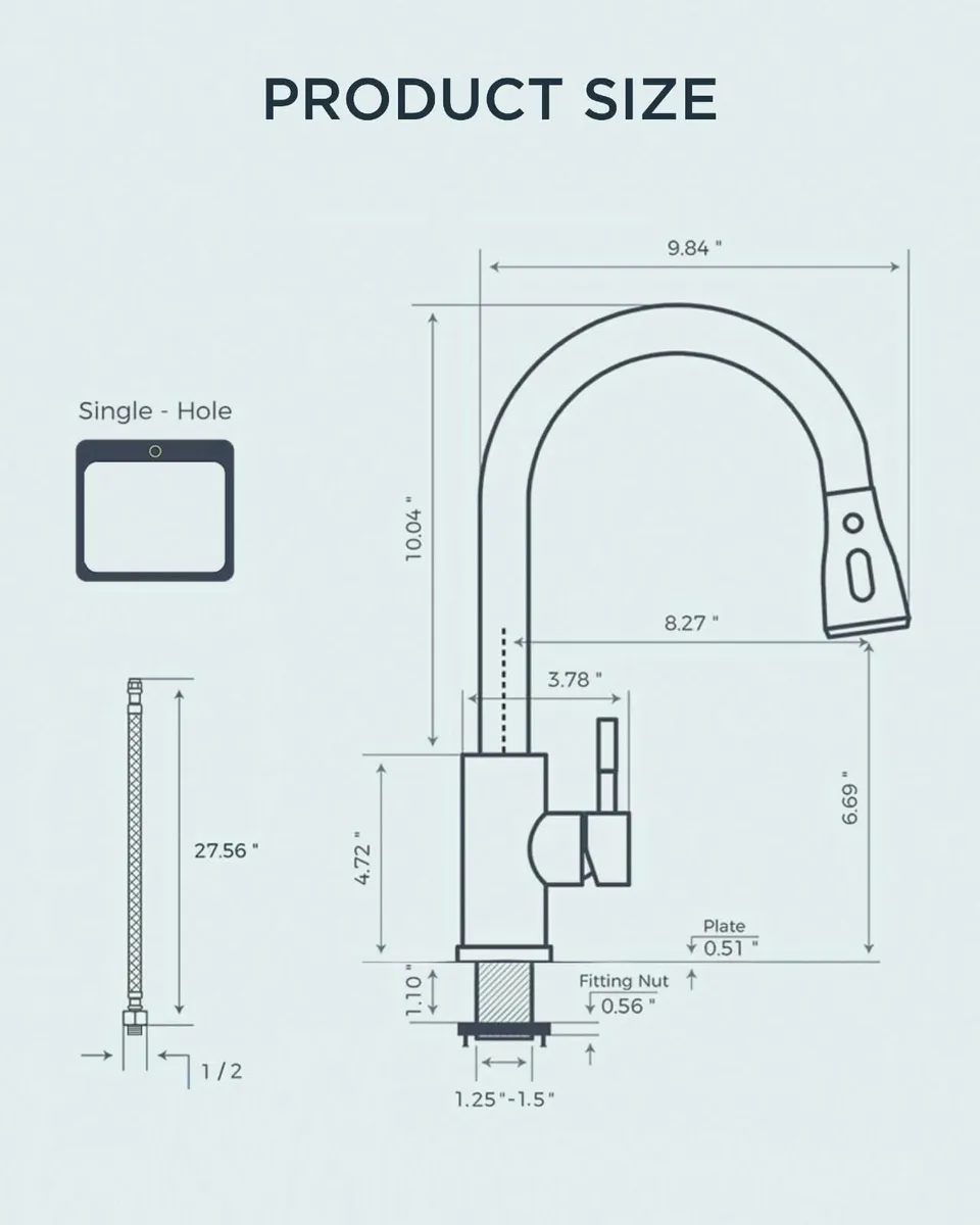 Kitchen Tap Mixer Taps Pull Out Sprayer Swivel Sin - Image 2