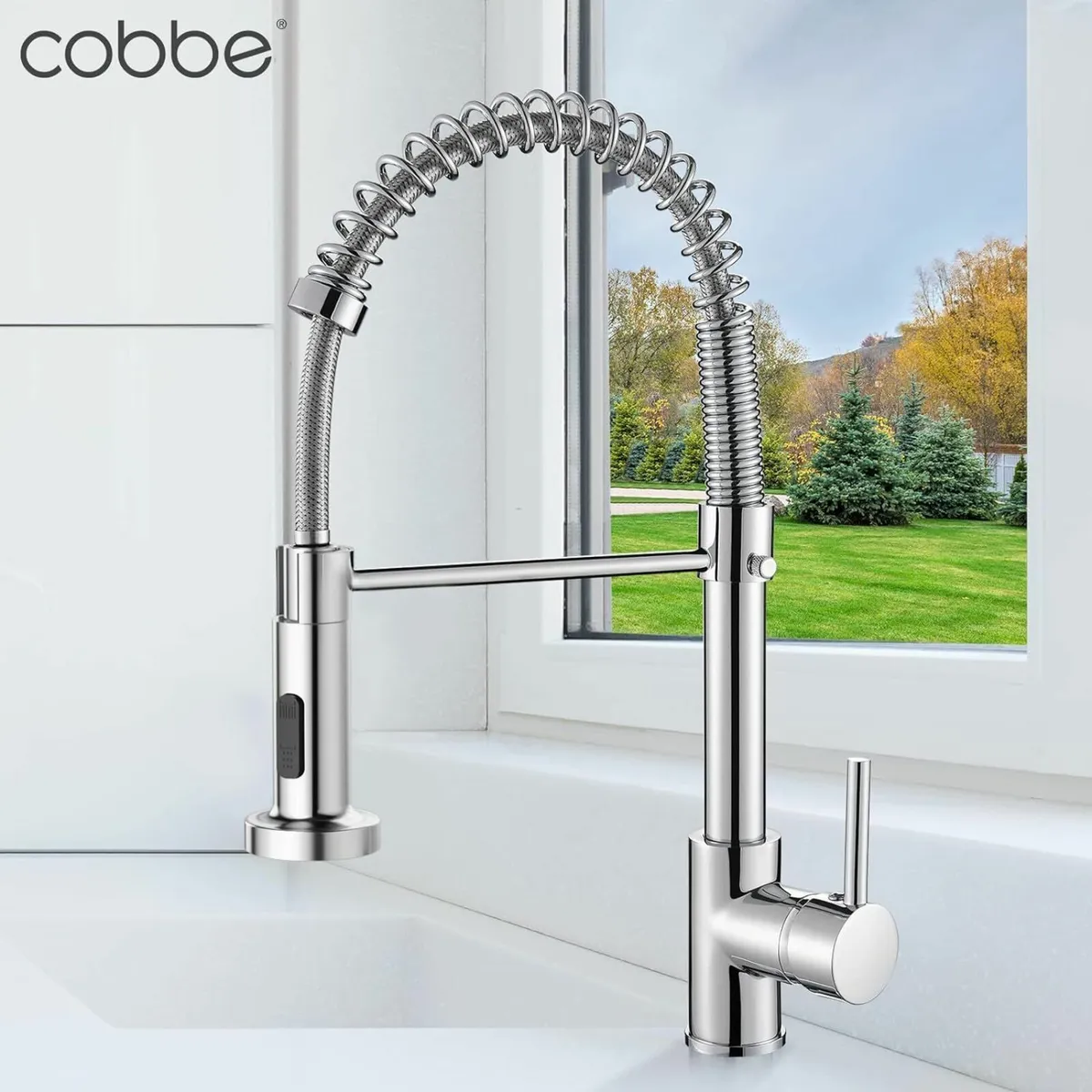 Kitchen Tap Spring Sink Mixer Taps Pull Out Spray - Image 2