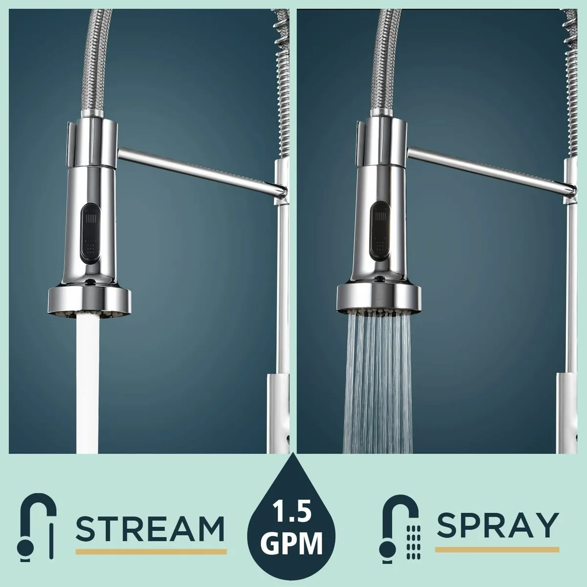 Kitchen Tap Spring Sink Mixer Taps Commercial Fauc - Image 4