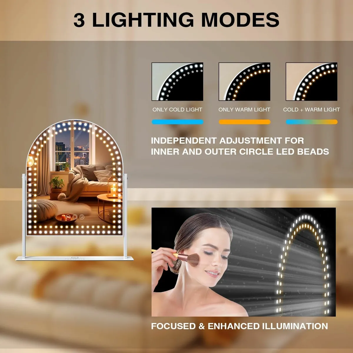 Vanity Mirror Lights Arched Hollywood Makeup Light - Image 3