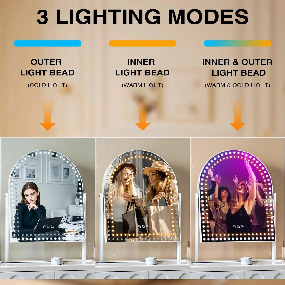 Vanity Mirror Lights Arched Hollywood Makeup Light - Image 4