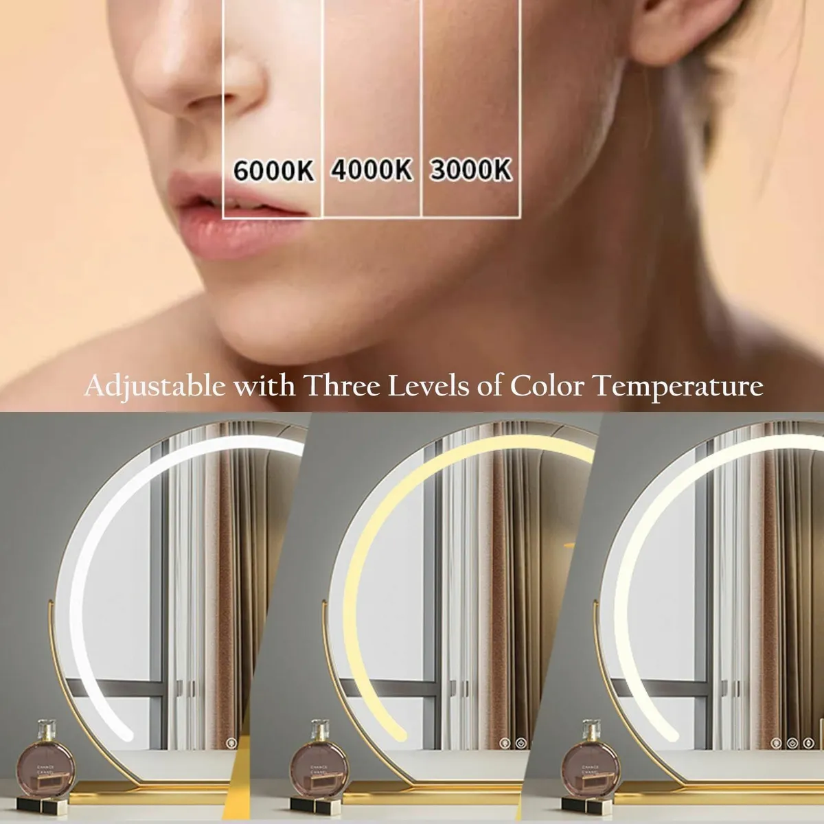 Hollywood Vanity Mirror Adjustable LED Lights 50cm - Image 4