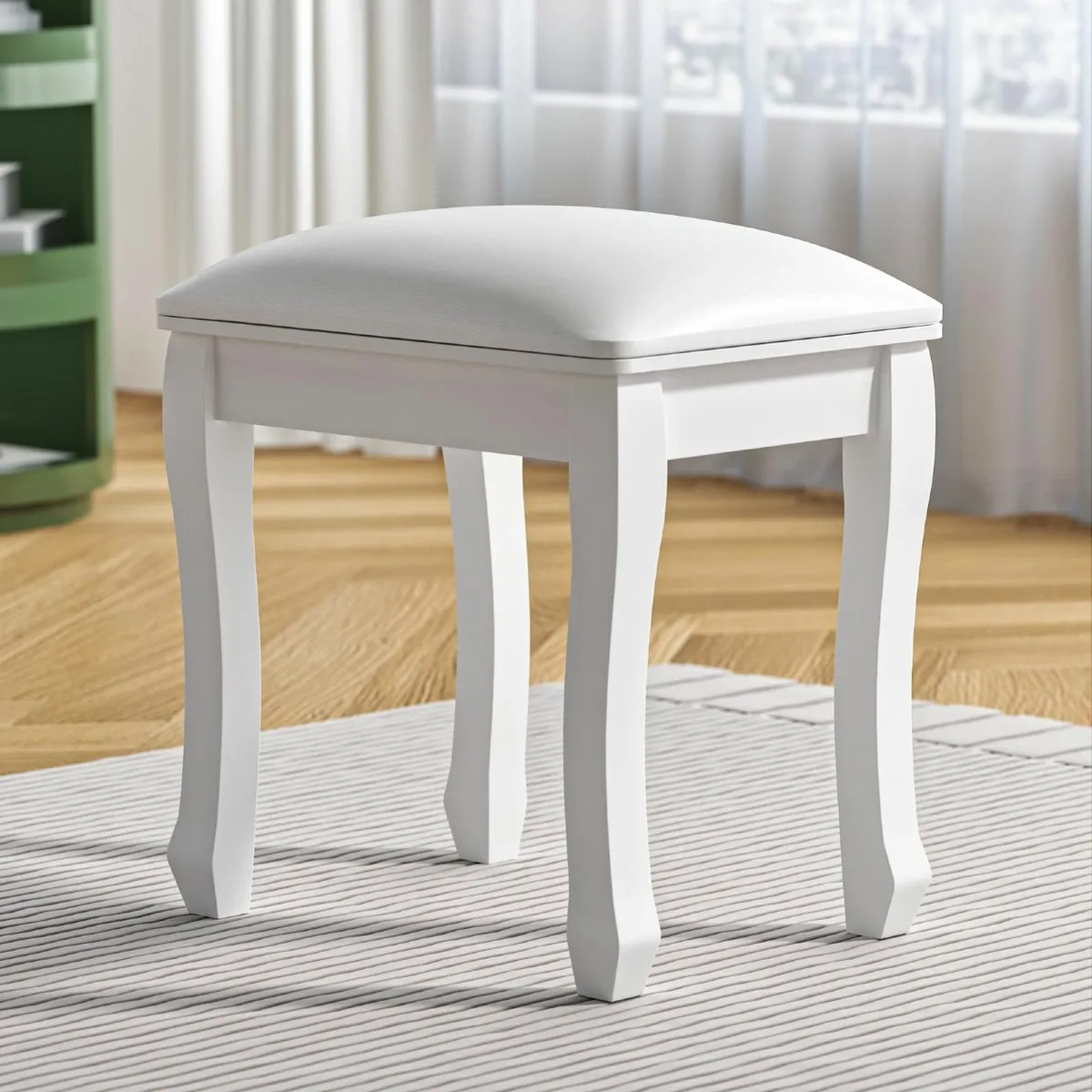 Square Dressing Table Stool High Elastic Spones Va - Image 1