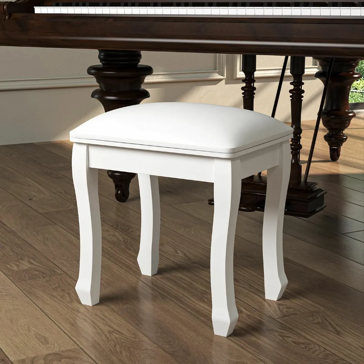 Square Dressing Table Stool High Elastic Spones Va - Image 3