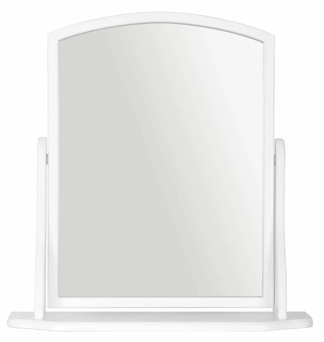 Arched Wood Dressing Table Mirror White 44x44cm Wo - Image 1