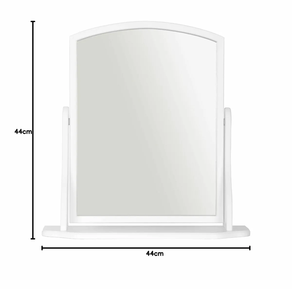 Arched Wood Dressing Table Mirror White 44x44cm Wo - Image 2