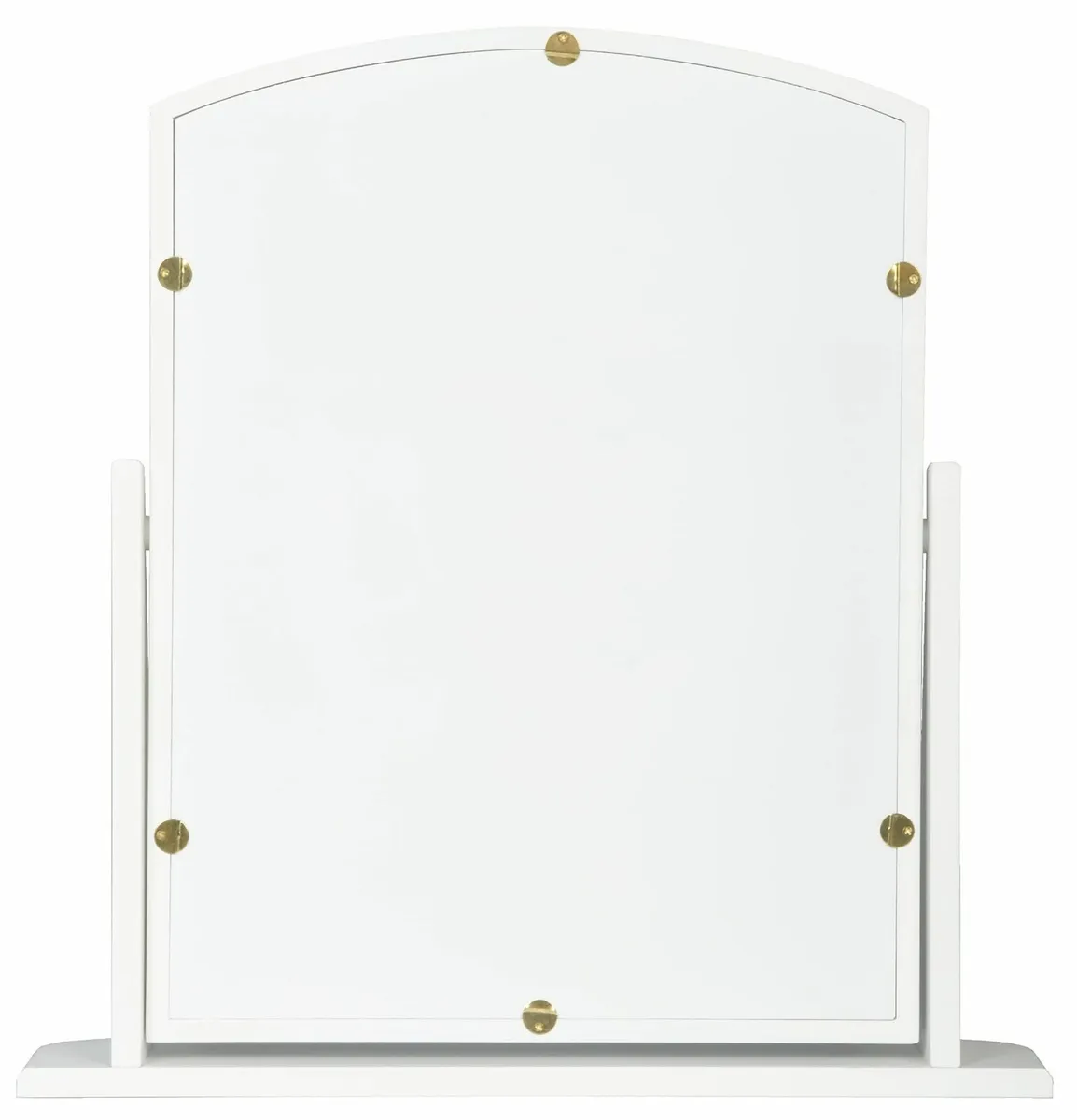 Arched Wood Dressing Table Mirror White 44x44cm Wo - Image 4
