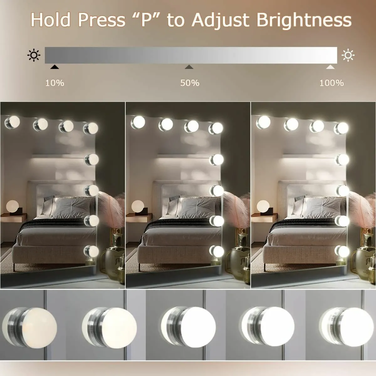 Hollywood Vanity Mirror Lights 360 Degree Rotation - Image 4