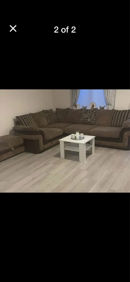Corner sofa & foot puff quick sale - Image 2