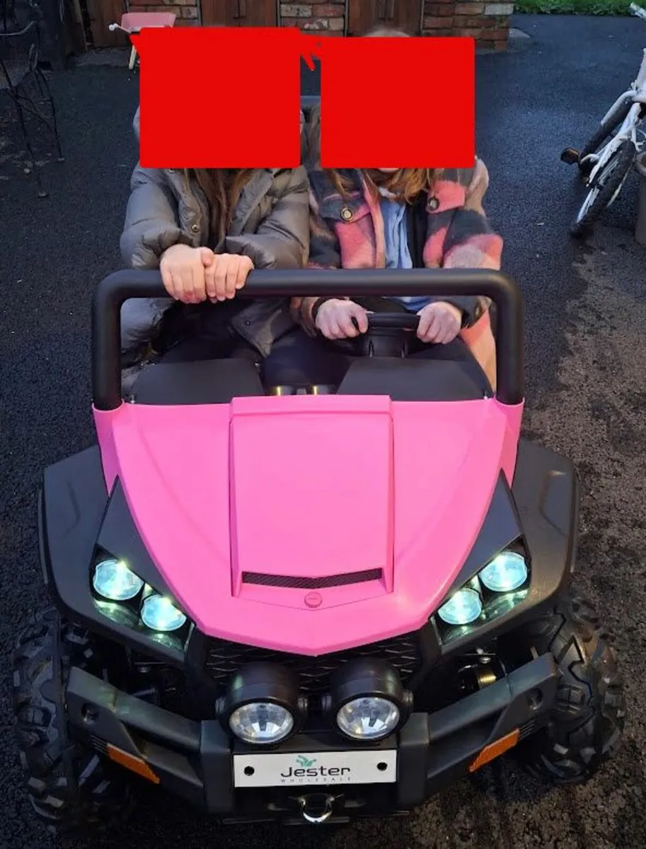 Ranch Wagon 24V Electric Ride On Buggy Pink - Image 2