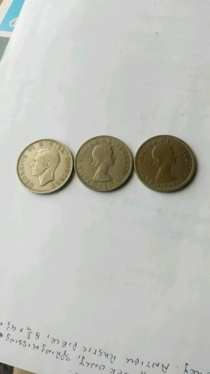 3. Vintage English Half Crowns - Image 1