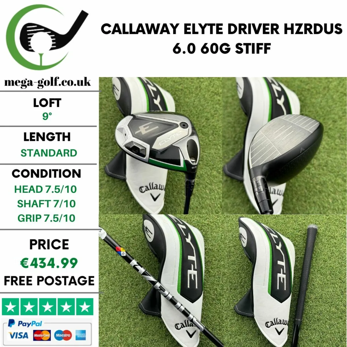 Callaway Elyte Driver / 9° / Hzrdus 6.0 60G Stiff - Image 1
