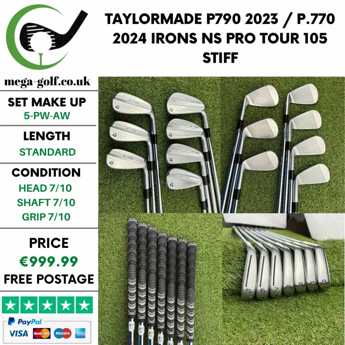 Taylormade P790 2023 / P.770 2024 Irons / 5-Pw-Aw - Image 1