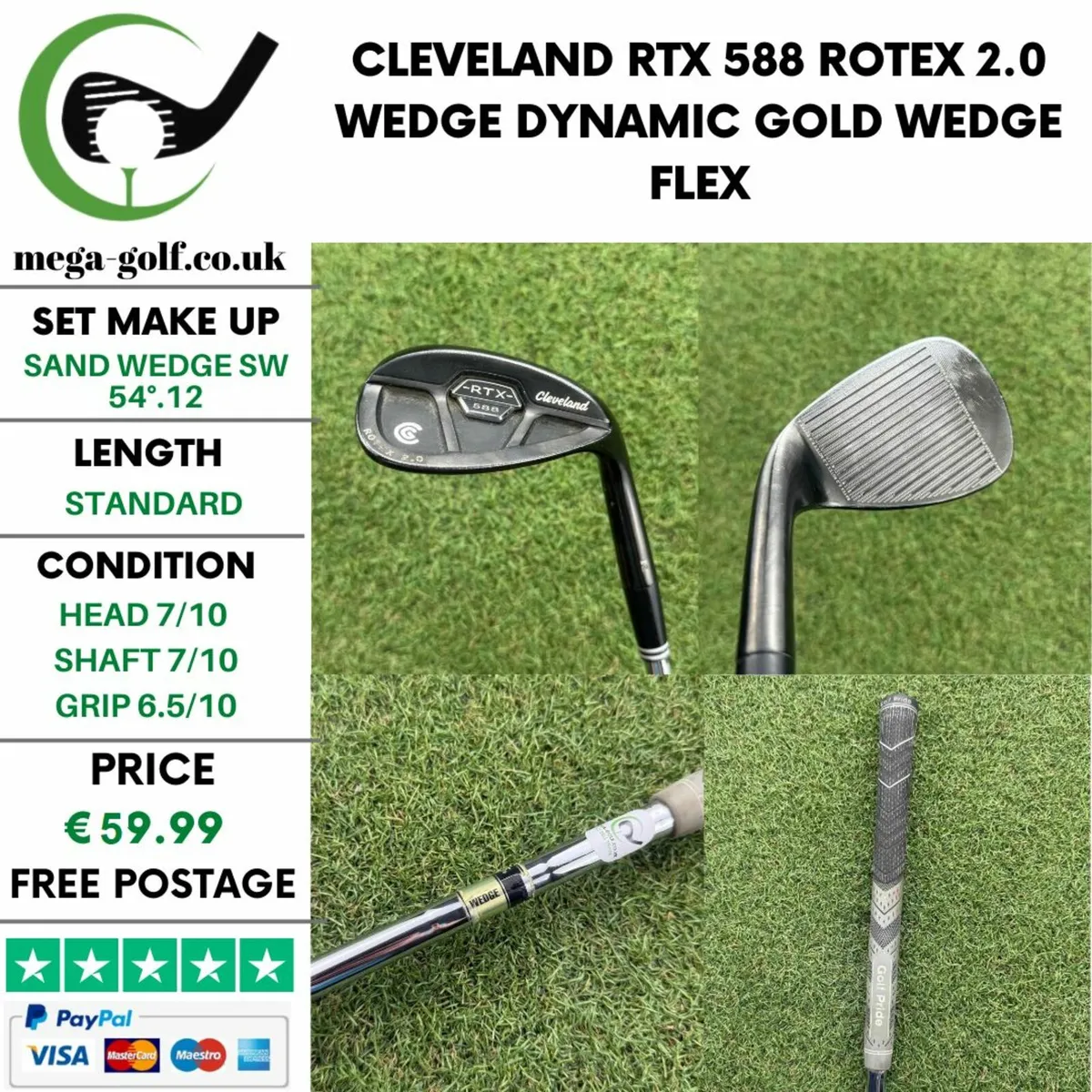Cleveland Rtx 588 Rotex 2.0 Wedge Sw 54°.12 /Wedge - Image 1