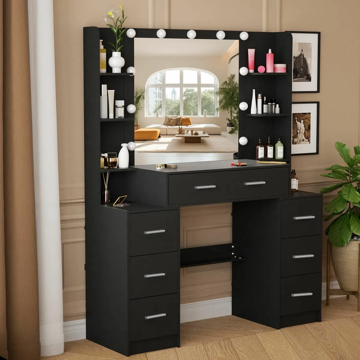 Large Dressing Table Mirror and Stool 110 x 40 140 - Image 1