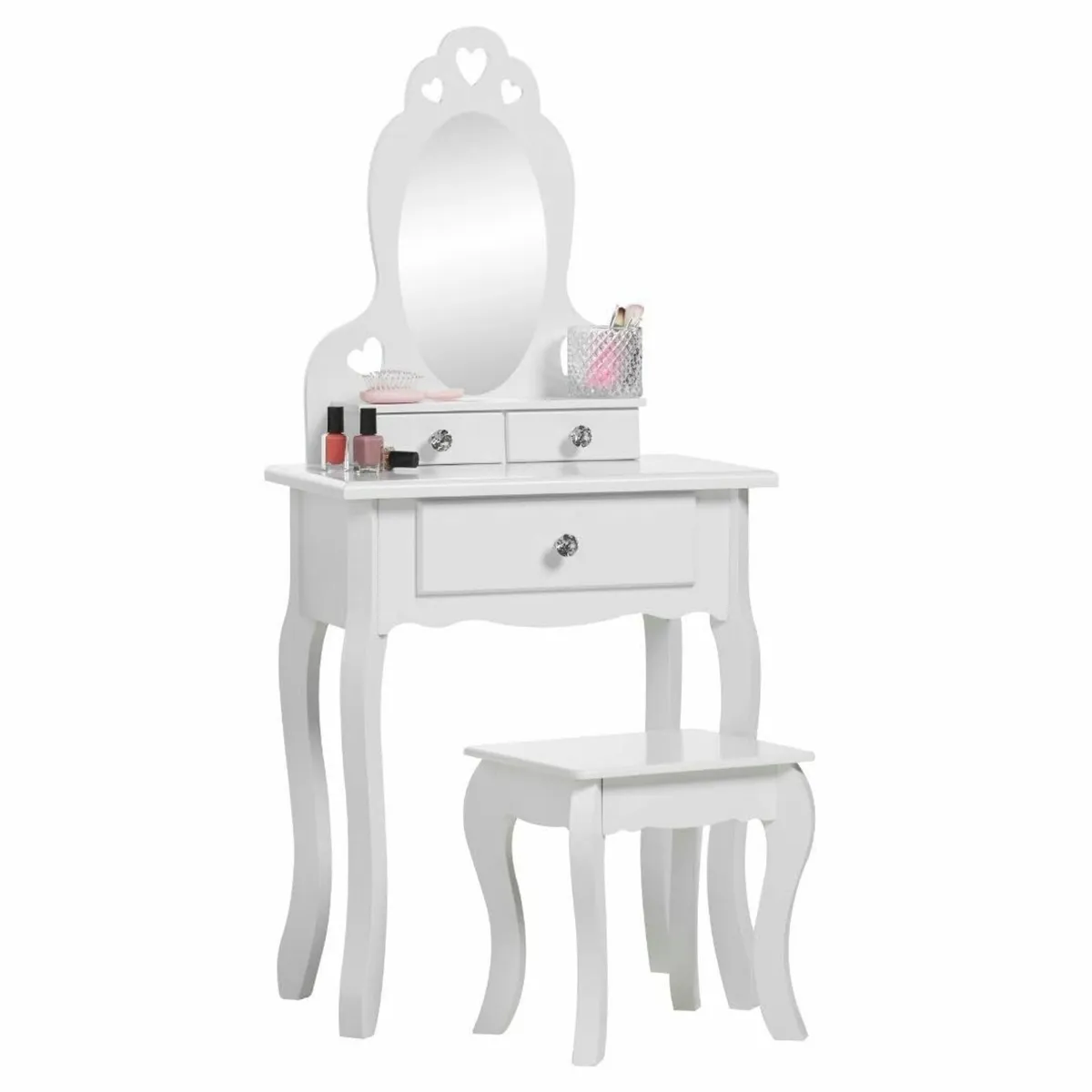 Girls Dressing Table (Age 3-7yrs) Mirror and Stool - Image 3