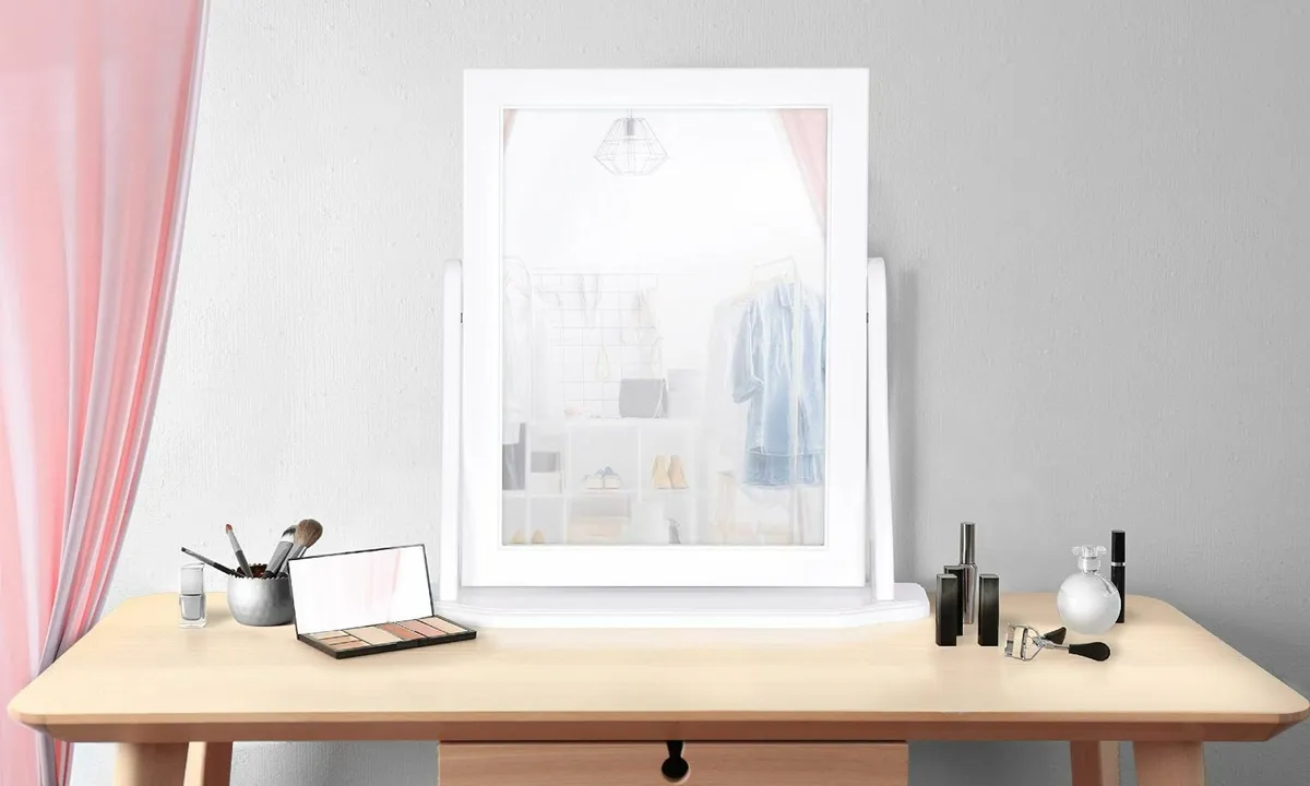 Bella Mirror - White 46x47cm Dressing Table Tablet - Image 2