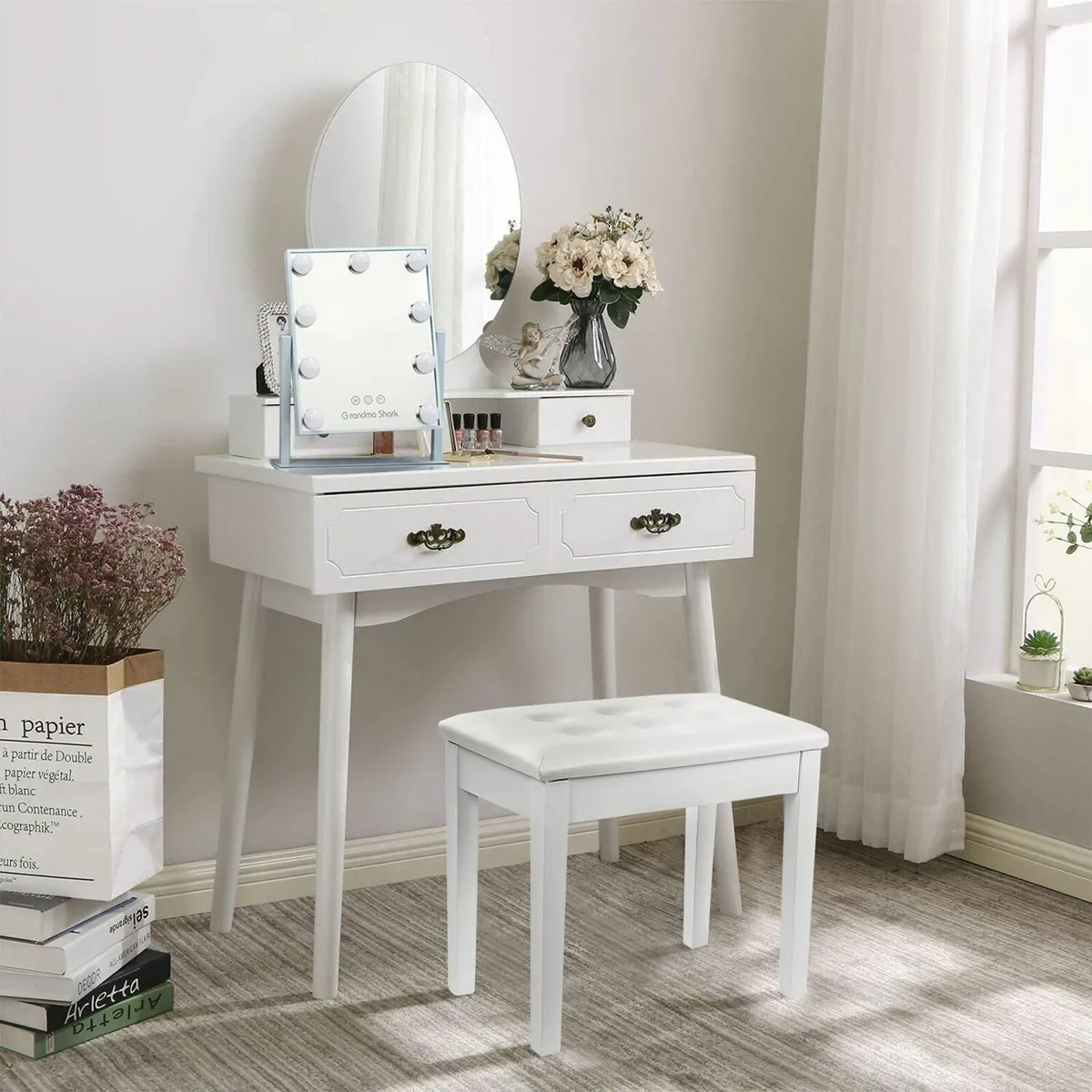 Piano Stool Dressing Table Single Seat Keyboard Be - Image 2