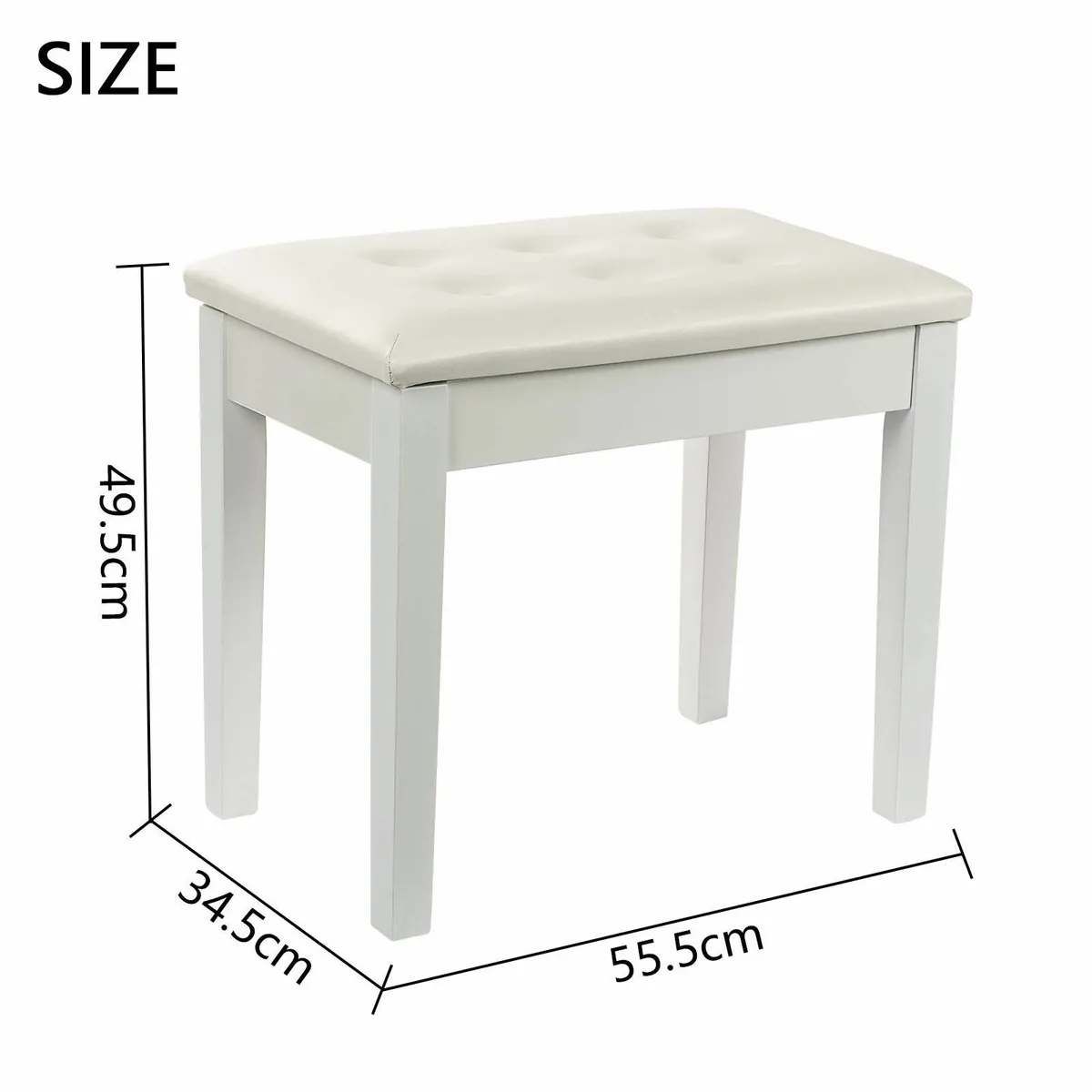 Piano Stool Dressing Table Single Seat Keyboard Be - Image 3