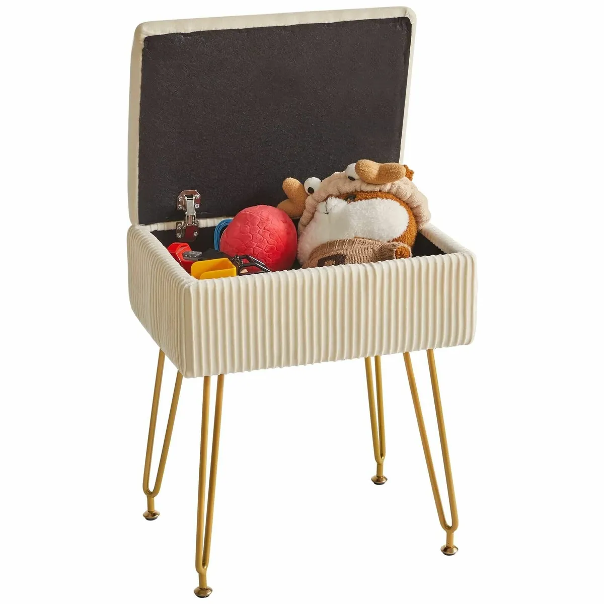 Storage Ottomans Chair Stool Upholstered Footstool - Image 1