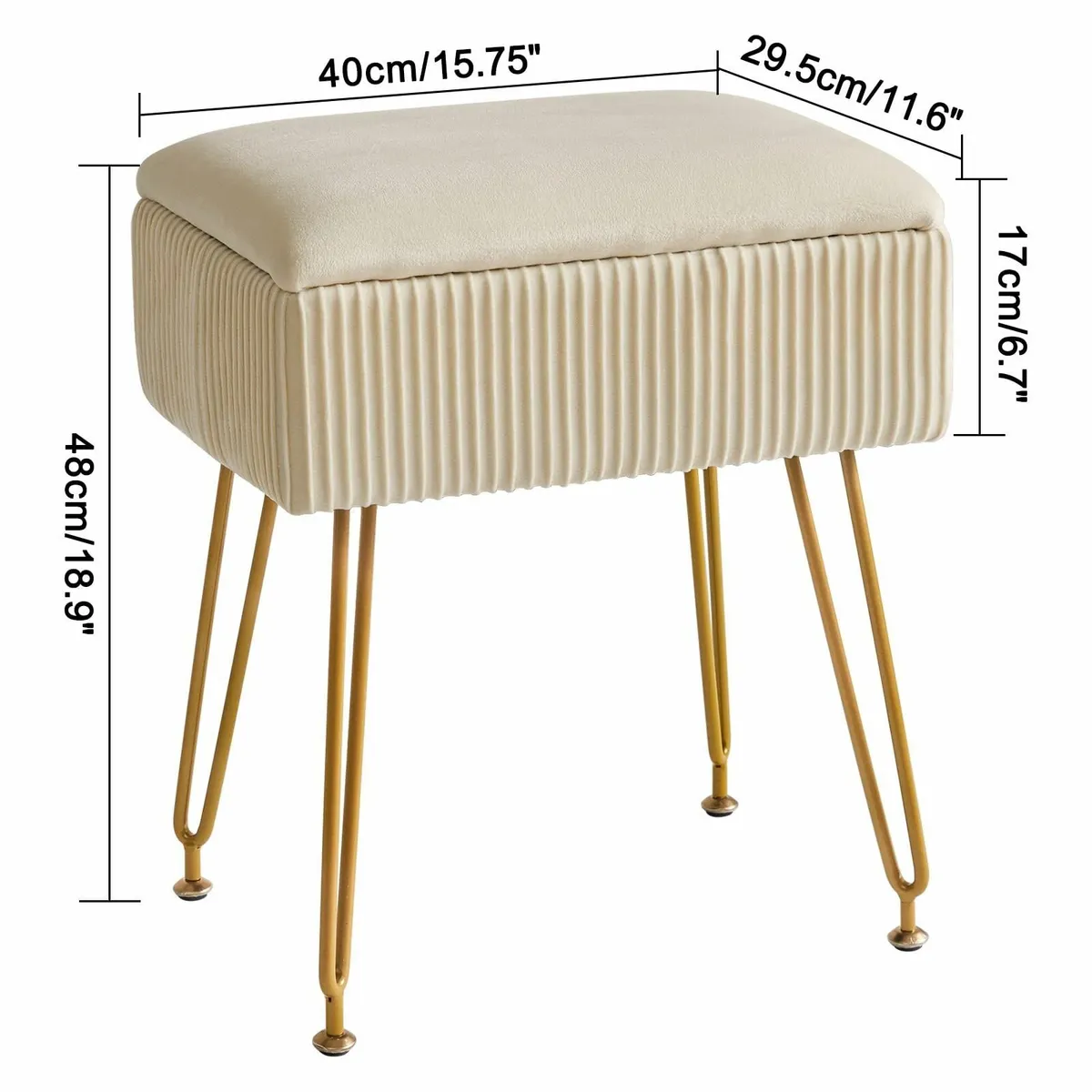 Storage Ottomans Chair Stool Upholstered Footstool - Image 3
