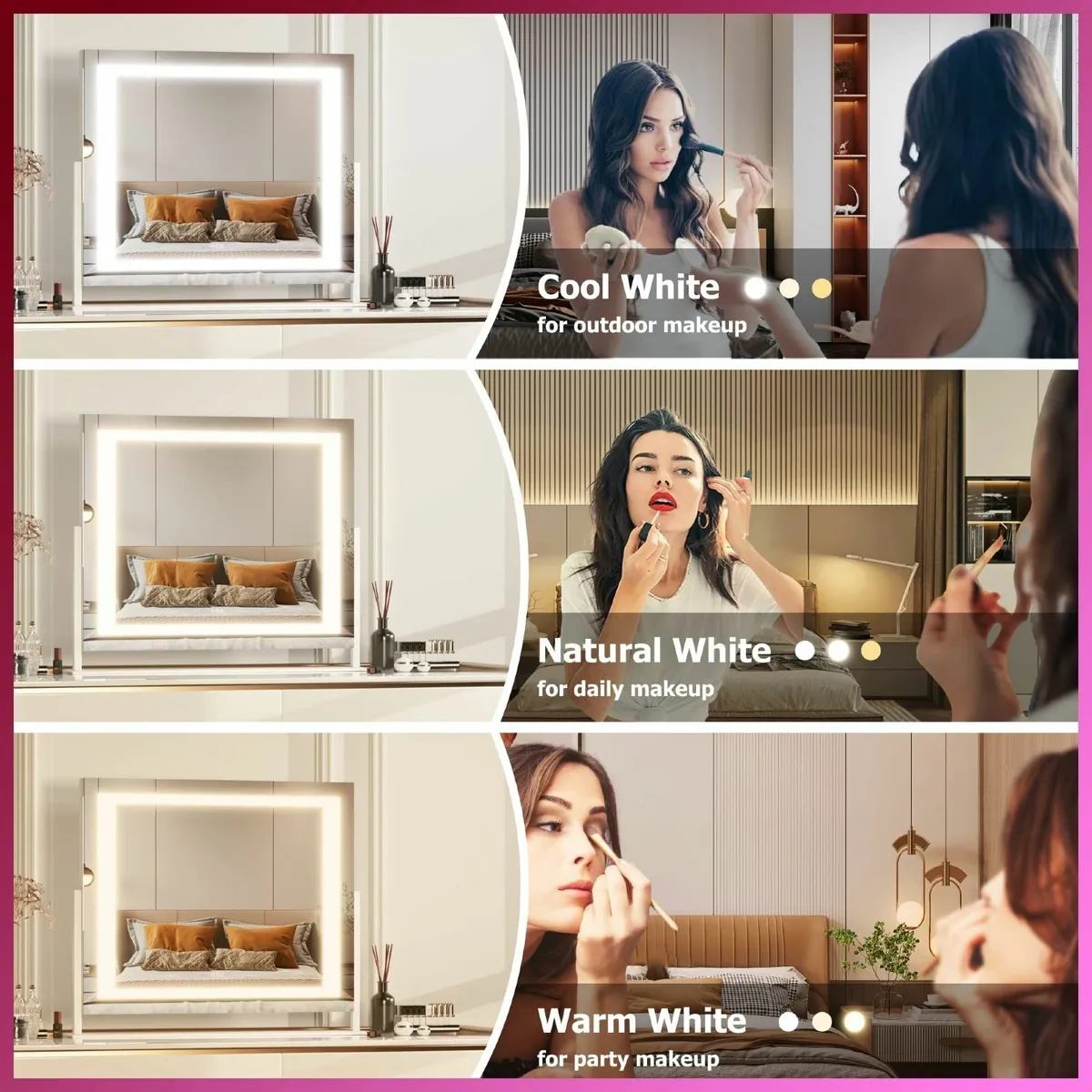 Vanity Mirror Lights 58 x 48cm LED Makeup Light up - Image 3