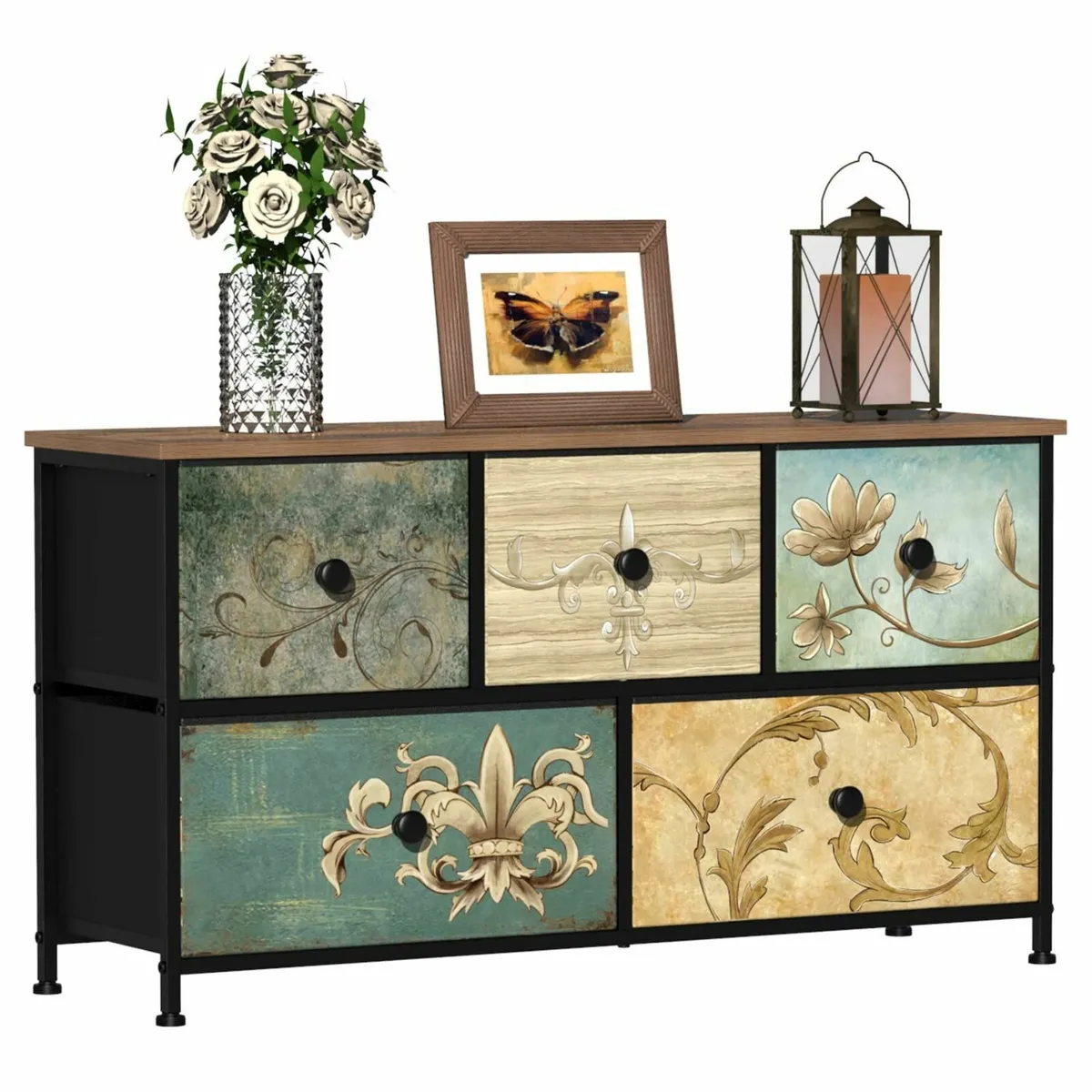 Dresser 5 Drawers Wide Drawer for Bedroom TV Stand - Image 1