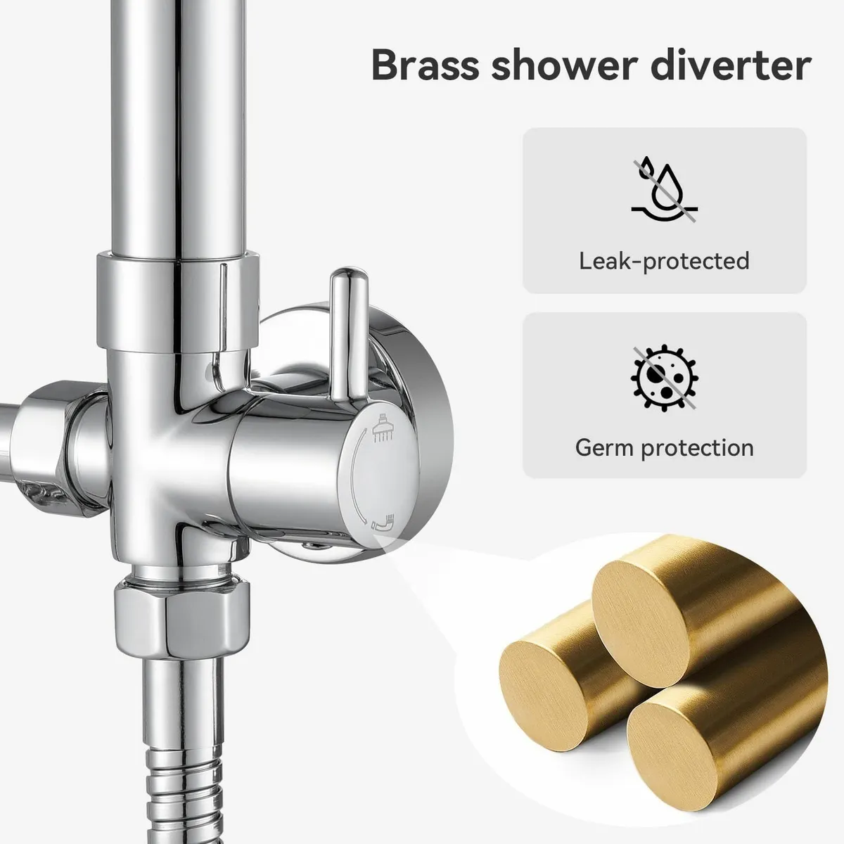 Adjustable Shower Riser Rail Kit 10 Square Rainfal - Image 4