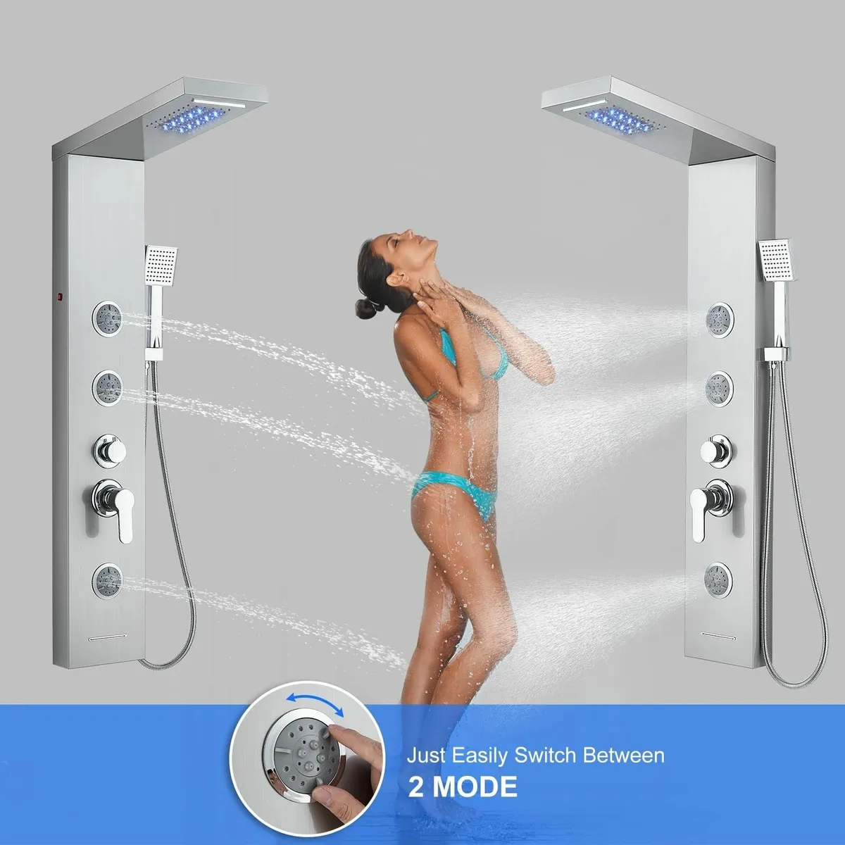 Shower Panel Column Tower- Waterfall Rainfall Head - Image 3