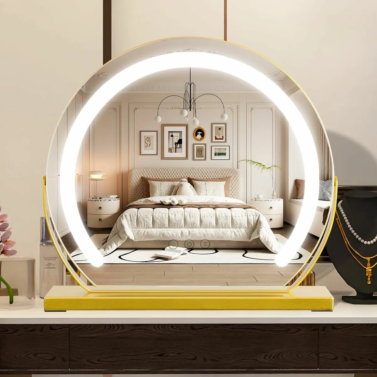Vanity Mirror Lights 15.74 Inch 360° Rotating Gold - Image 1