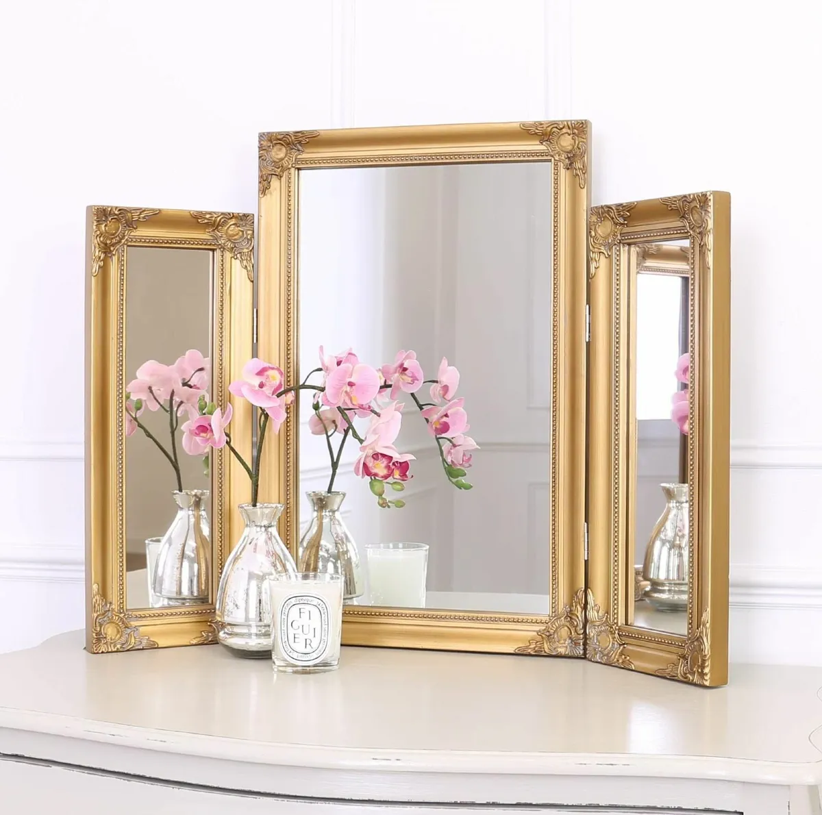 Lola Tri Fold Dressing Table Makeup Mirror - Free- - Image 2