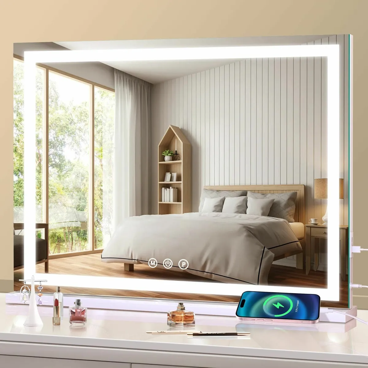 Hollywood Vanity Mirror Lights 58 x 48cm Light Up - Image 1