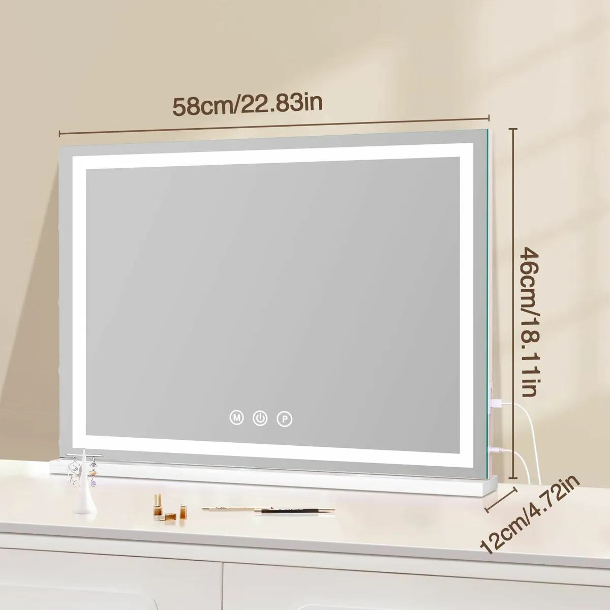 Hollywood Vanity Mirror Lights 58 x 48cm Light Up - Image 2