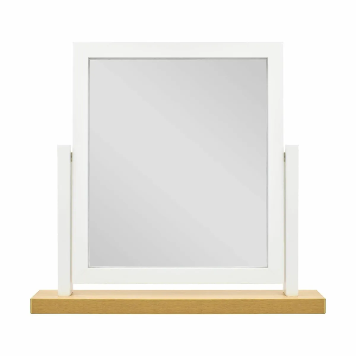 Rectangle Wood Dressing Table Mirror White Oak 44x - Image 1