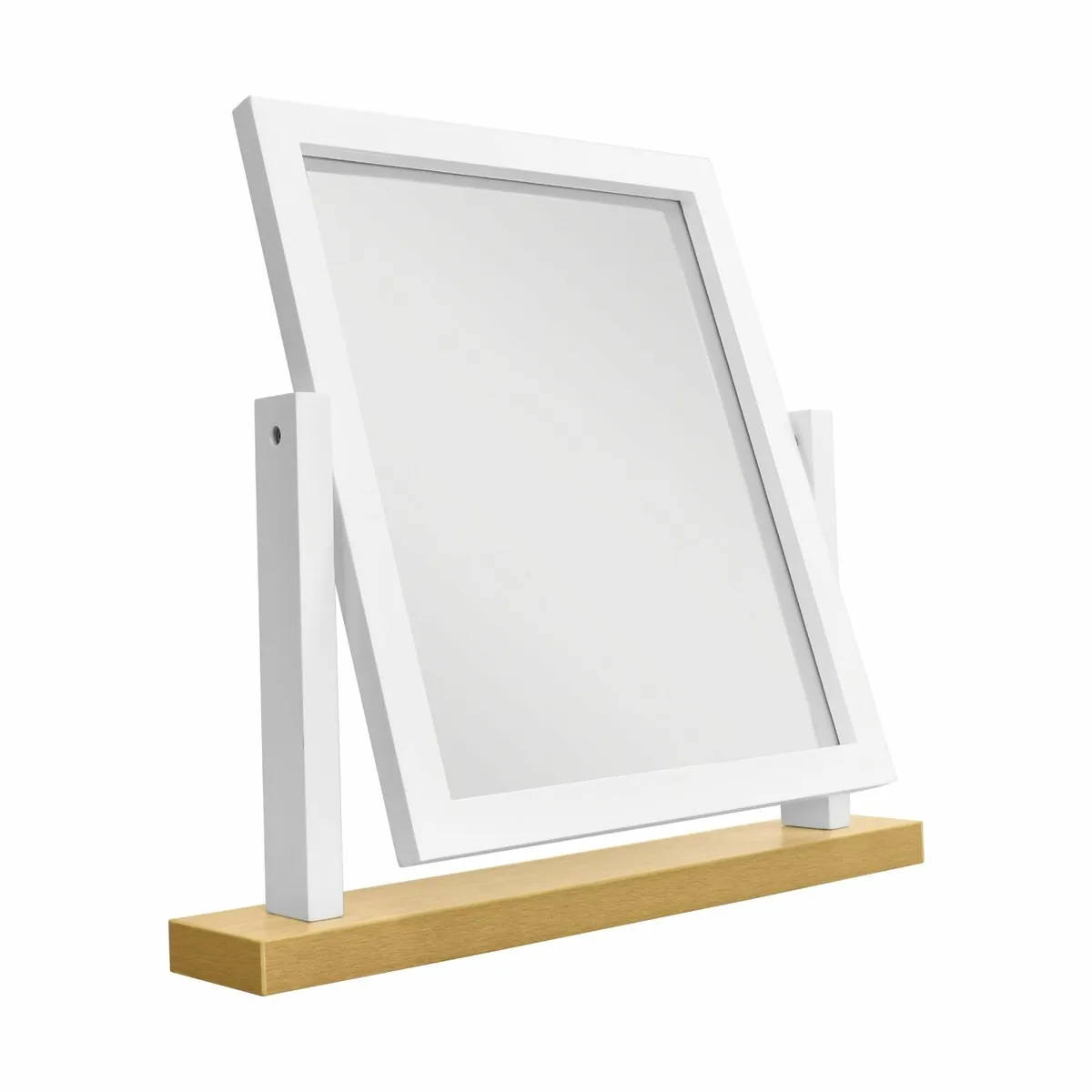 Rectangle Wood Dressing Table Mirror White Oak 44x - Image 2