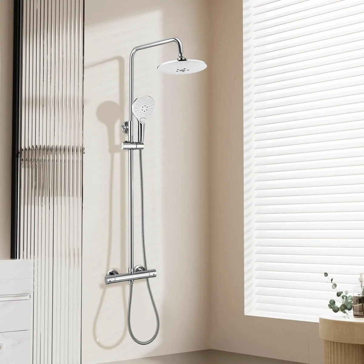Thermostatic Shower Mixer Set 38 °C Thermostat Sys - Image 1