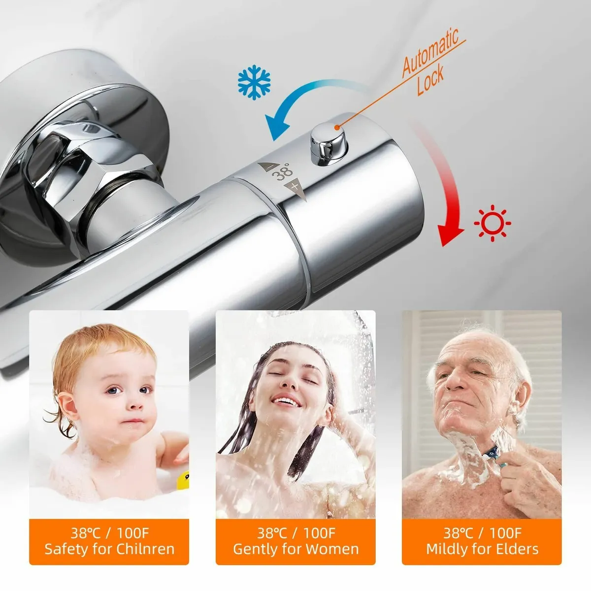 G17005 Thermostatic Shower Mixer Bar Two Outlet Wa - Image 3