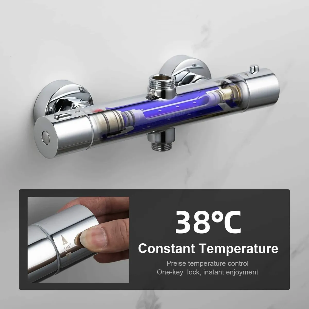 G17005 Thermostatic Shower Mixer Bar Two Outlet Wa - Image 4