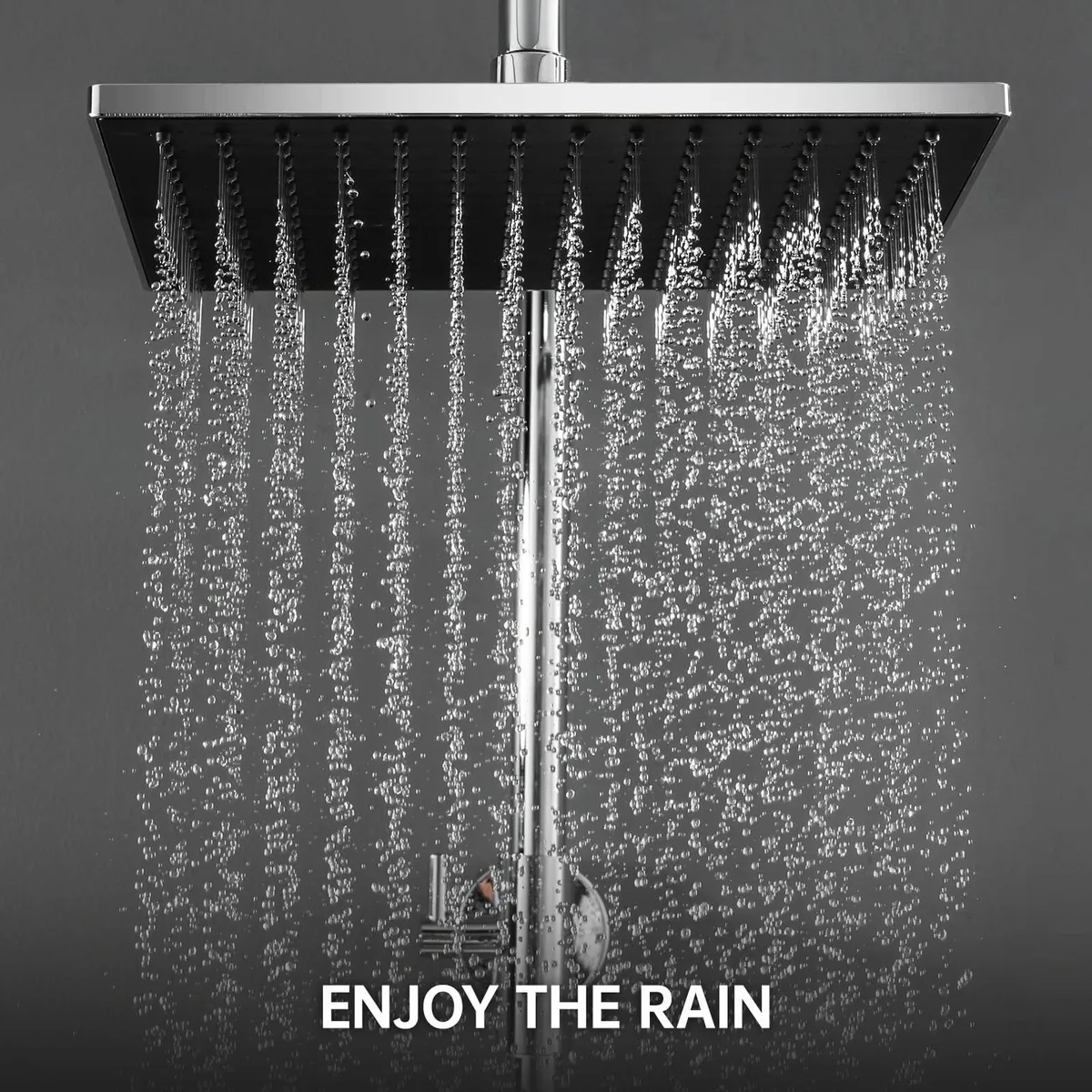 Shower Mixer Set 10 Square Rainfall Head Solid Bra - Image 4