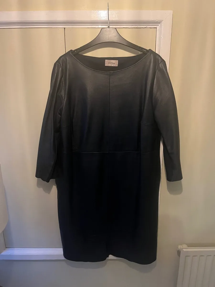 Italian Designer Ott Od Ame navy leather dress - Image 1