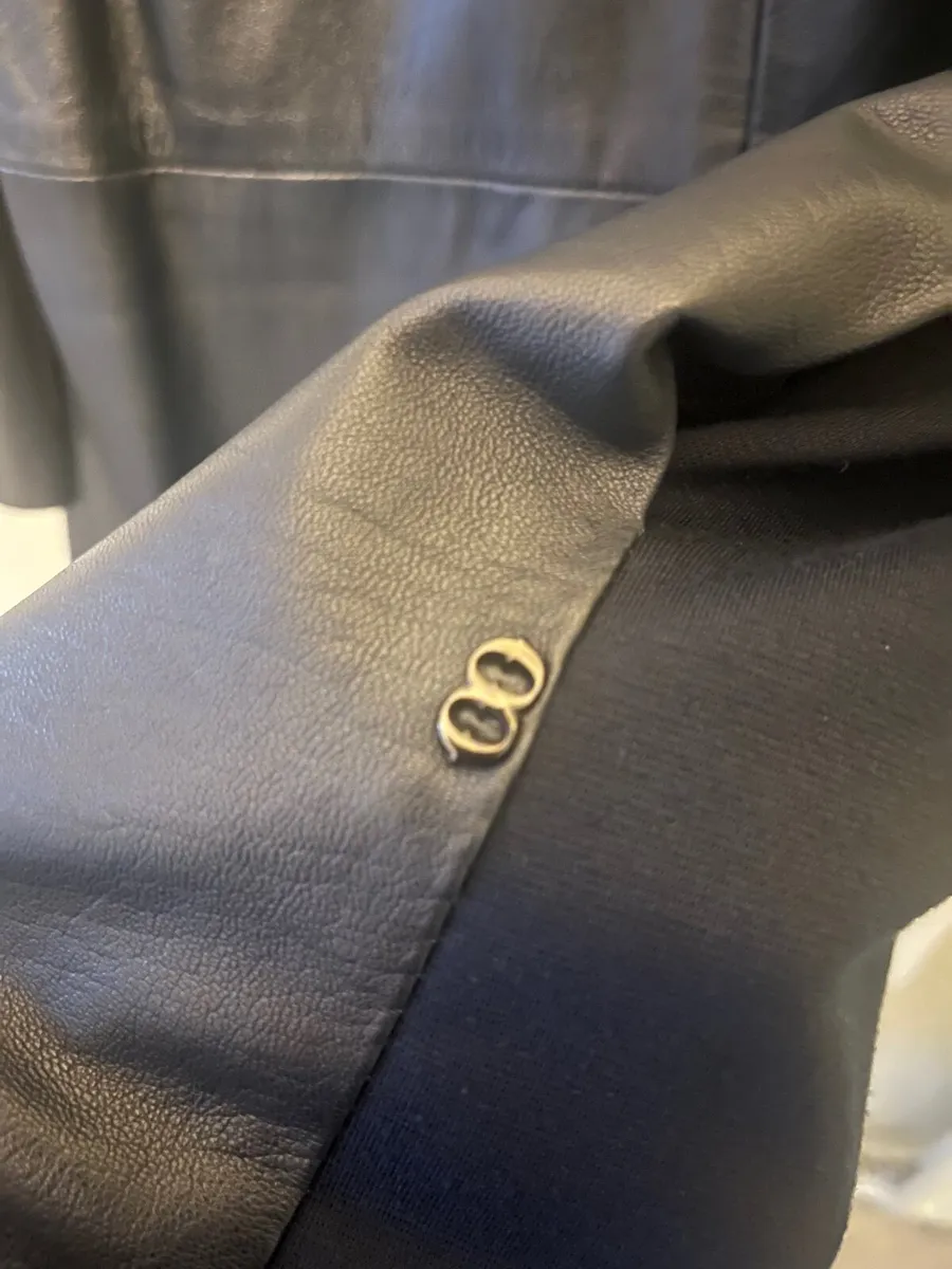 Italian Designer Ott Od Ame navy leather dress - Image 2