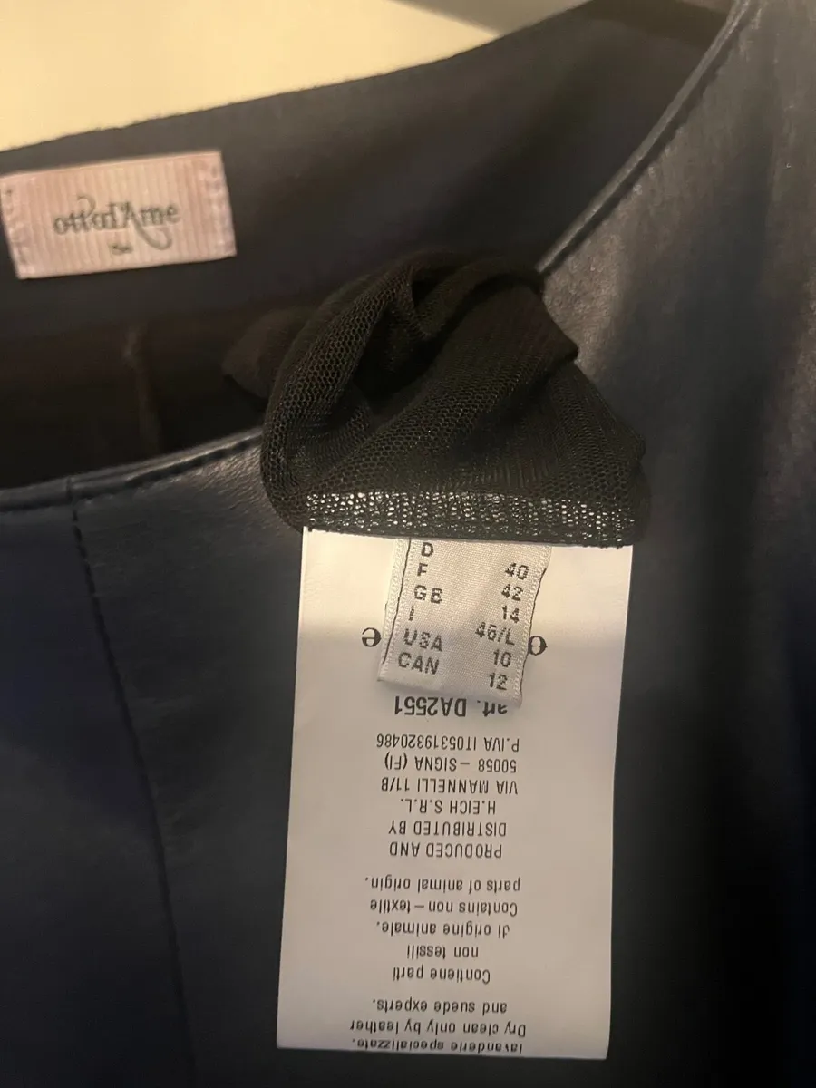 Italian Designer Ott Od Ame navy leather dress - Image 4