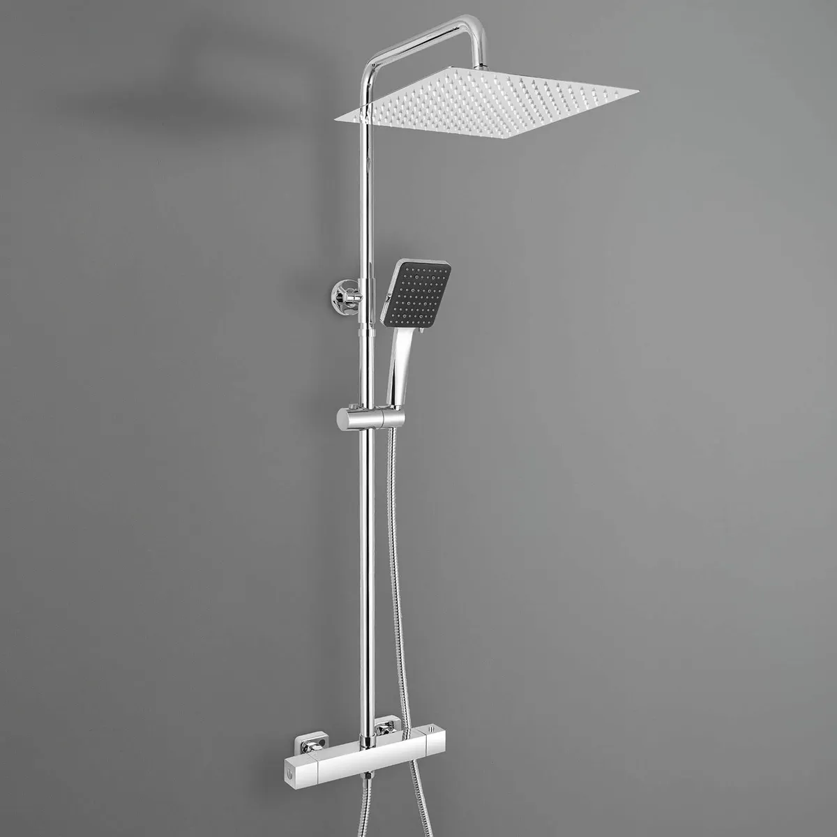 Thermostatic Shower Mixer Set 12 Square Rainfall H - Image 1