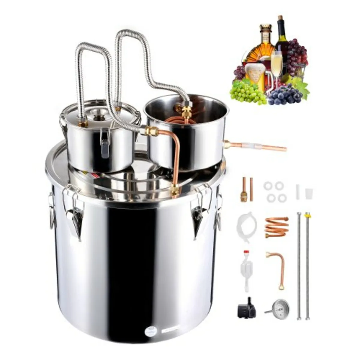 Alcohol Still, 13.2 Gal / 50 L Stainless Steel Wat - Image 1