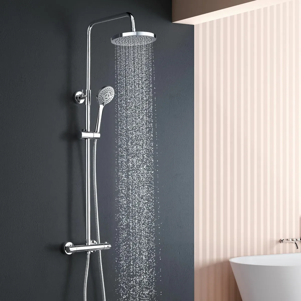 Thermostat Shower SetHeight Adjustable Mixer Set O - Image 1
