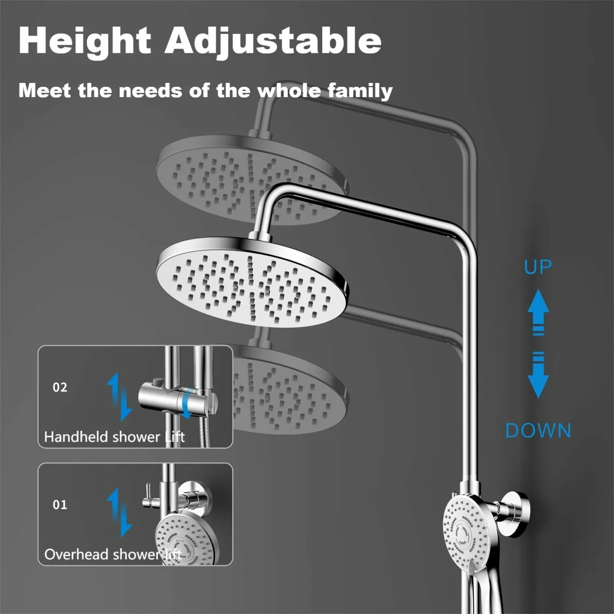 Thermostat Shower SetHeight Adjustable Mixer Set O - Image 2