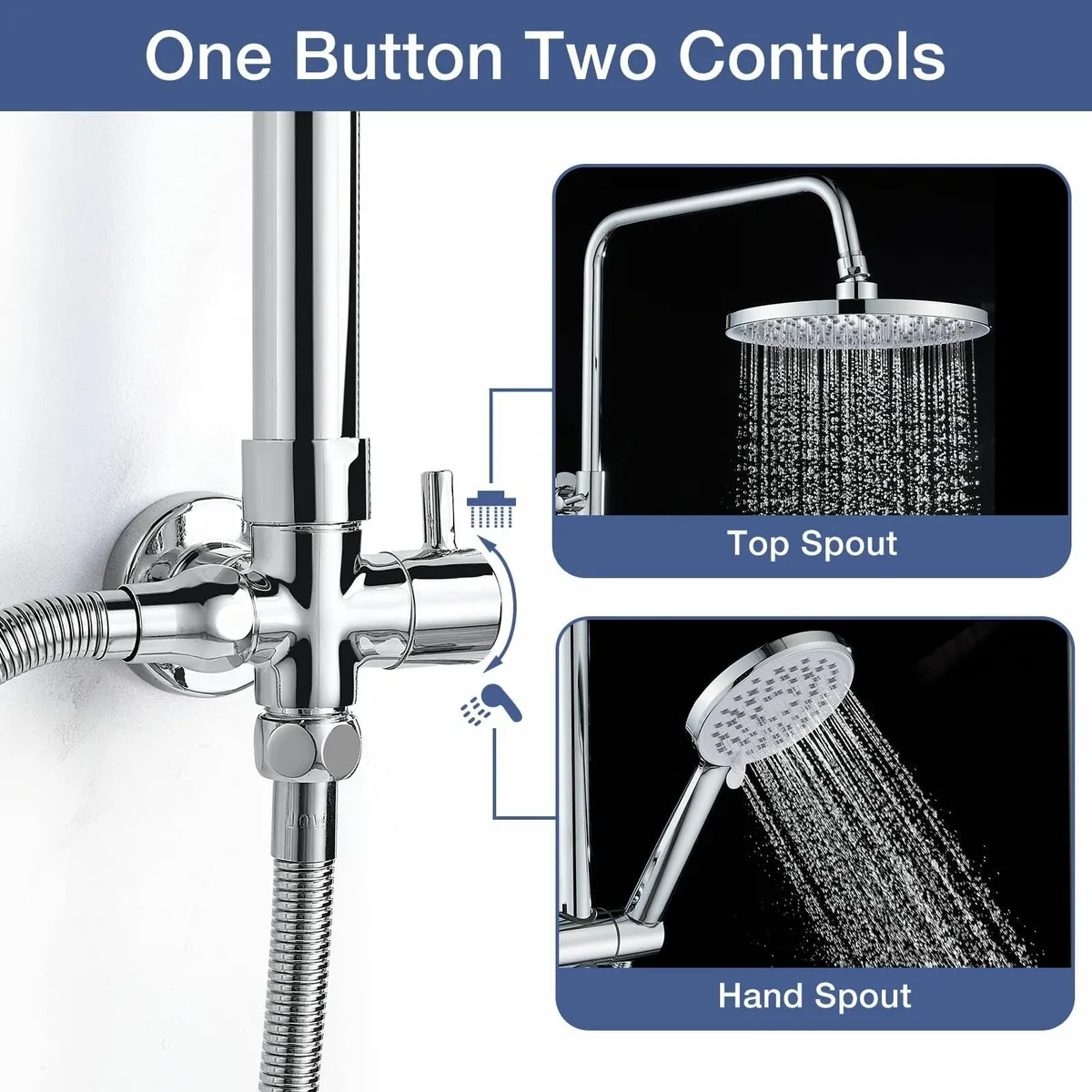 Shower Riser Rail Kit Stainless Steel and Head Set - Image 4