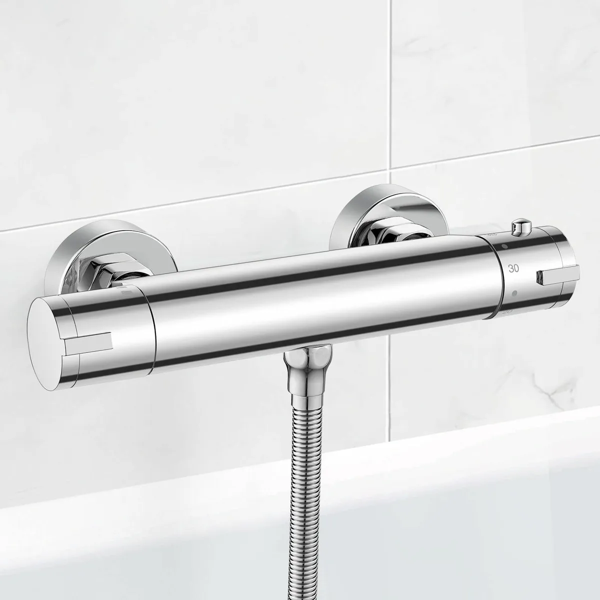 Thermostatic Shower Mixer Exposed Taps Valve Anti - Image 2