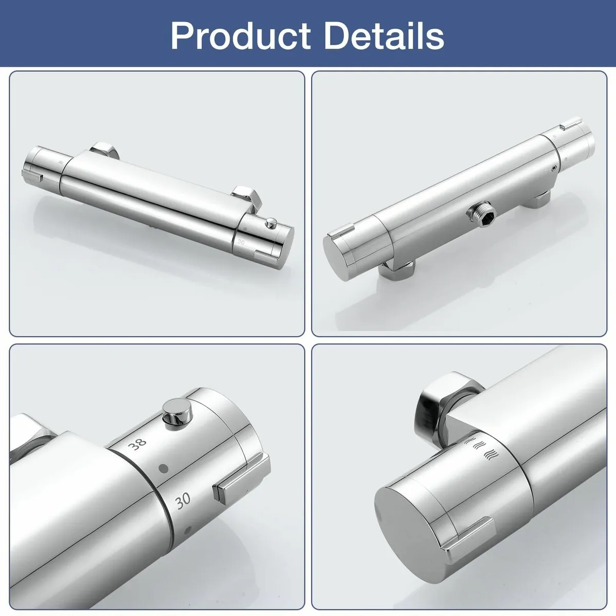 Thermostatic Shower Mixer Exposed Taps Valve Anti - Image 3